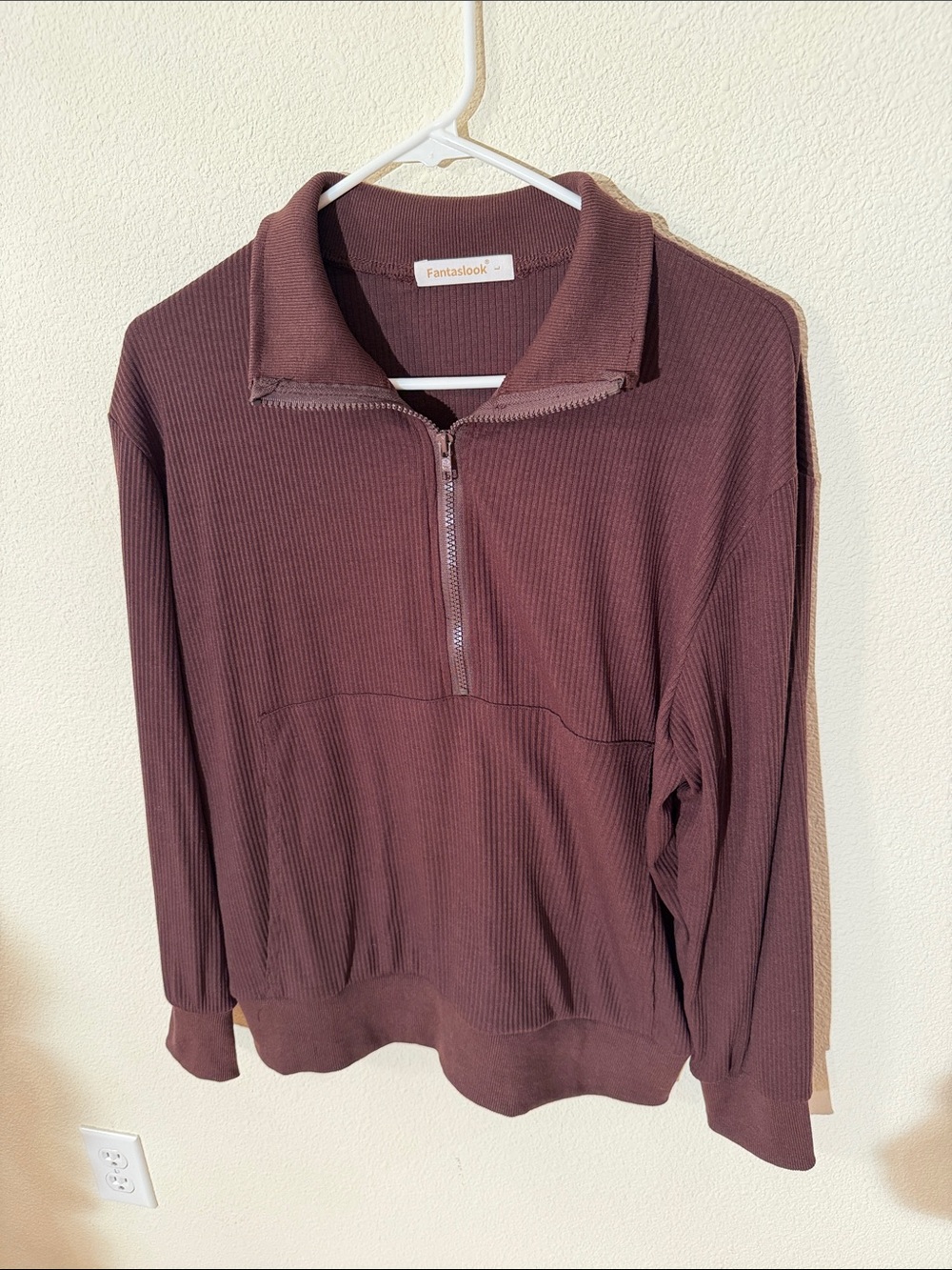 Women’s Ribbed Half-Zip Sweater - Deep Plum